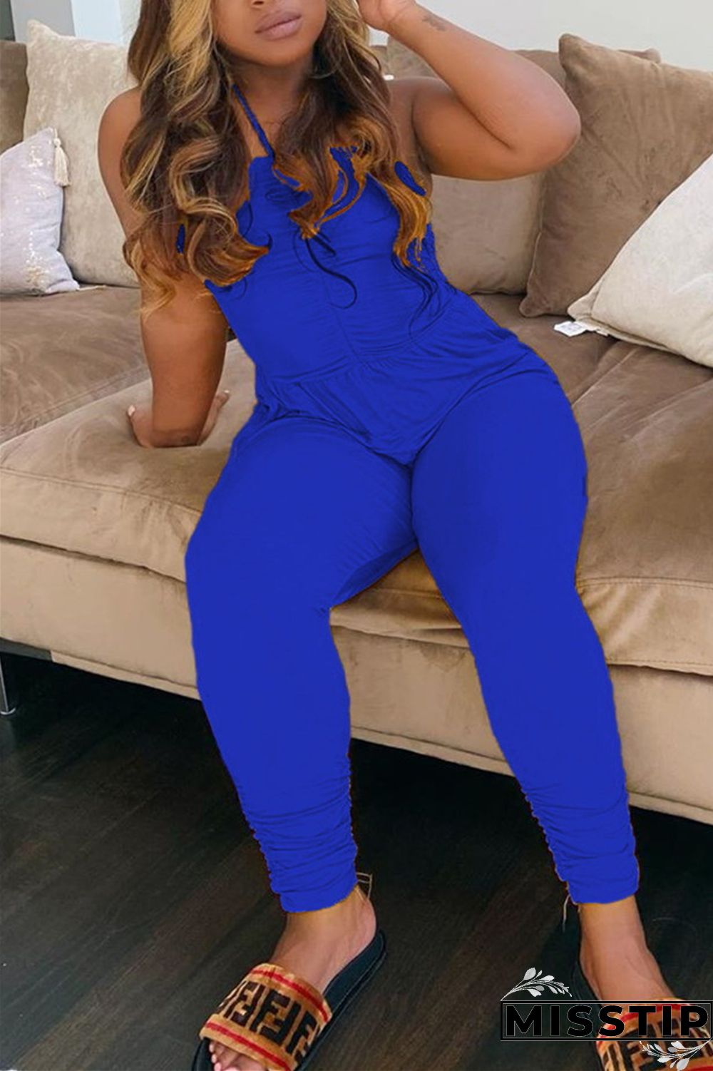 Yellow Sexy Slip Solid backless Draped Plus Size