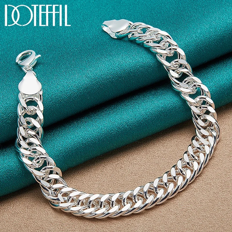 925 Sterling Silver 10mm Side Chain Bracelet For Man Women Jewelry