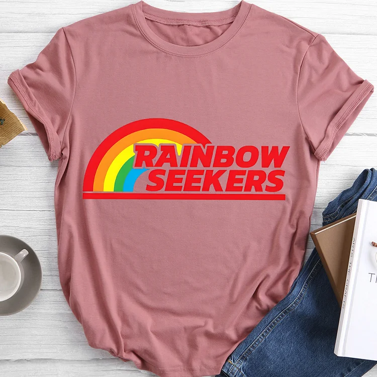 Rainbow Seekers Round Neck T-shirt-BSTJ0037