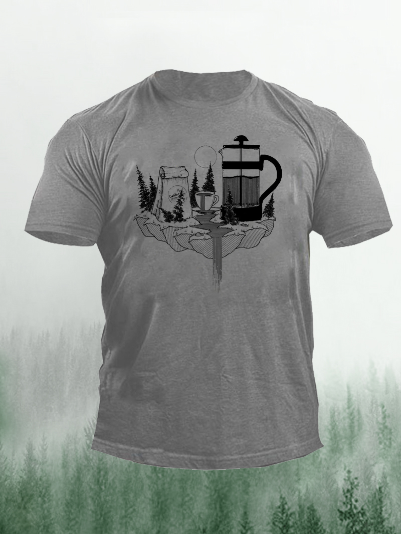 Men's Forest Coffee Short Sleeve Shirt
