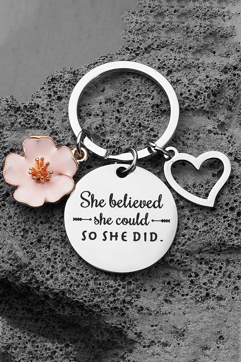 Pink Cherry Blossoms Keychain
