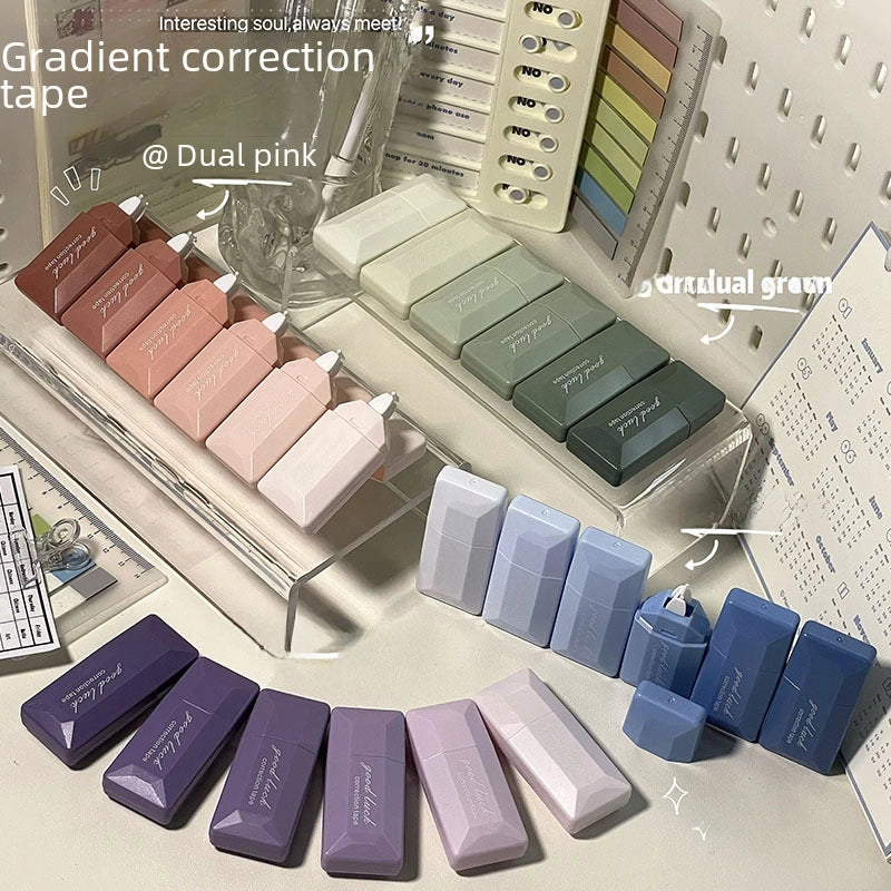 Portable Card-style Gradient Correction Tape High Capacity Silent Student Use Compact Aesthetic Correction Tape