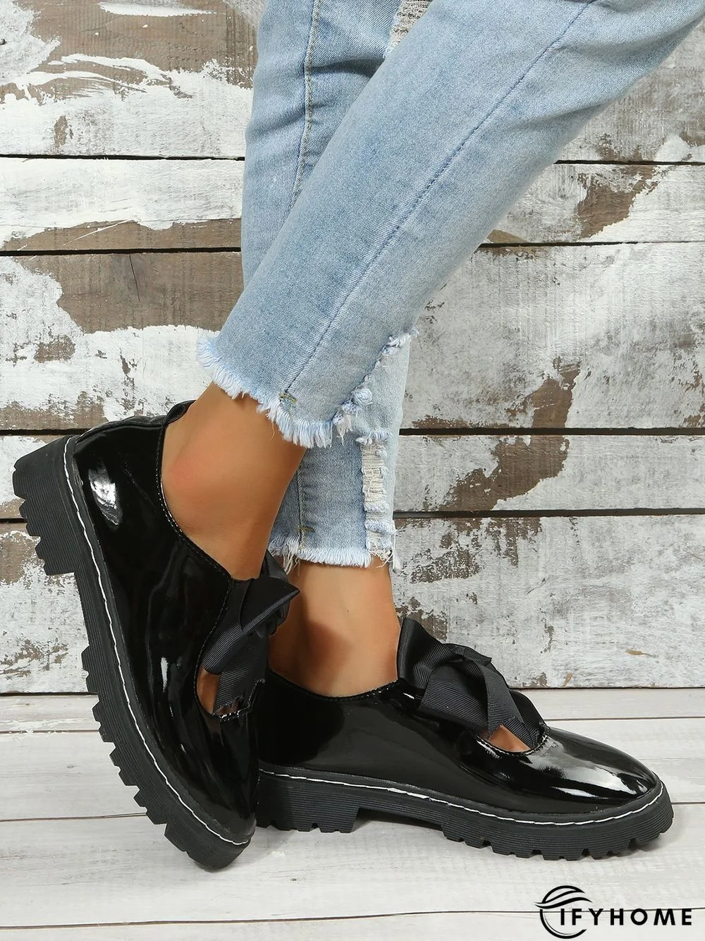 Women's Bow Decor Hollow out Slip On Mary Jane Shoes | IFYHOME