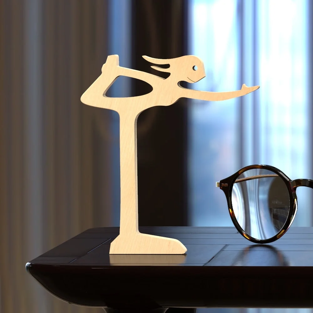 Family Puppy Wood Dog Craft Figurine Desktop Table Ornament Carving Model Creative Home Office Decoration Love Pet sculpture 515-1