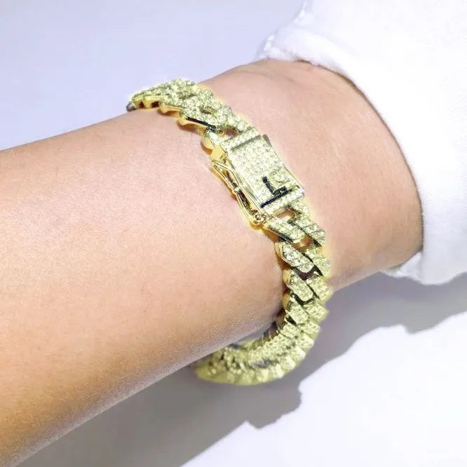 New Alloy Cuban Chain Diamond 13.5mm Diamond Full Diamond Men And Women Original Design Necklace Hip-hop Style