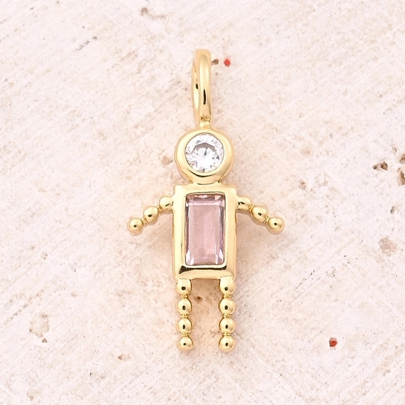 1 Piece 15×7.5mm Hole 2~2.9mm Copper Zircon 18K Gold Plated Geometric Simple Polished Jewelry Accessories Pendant