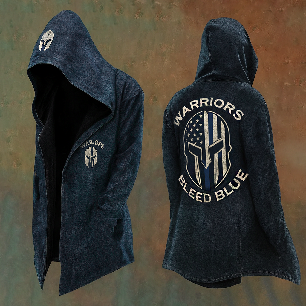 Men's American Retro Warrior Design Streetwear Hooded Jacket / Rvogue / Rvogue