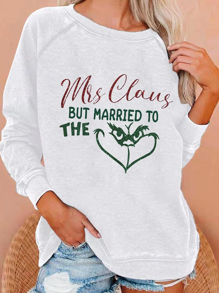 Women's Mrs. Claus Print Casual Sweatshirt