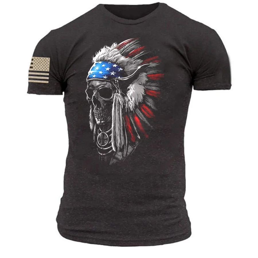Mens new fashion Indian print T-shirt / [viawink] /
