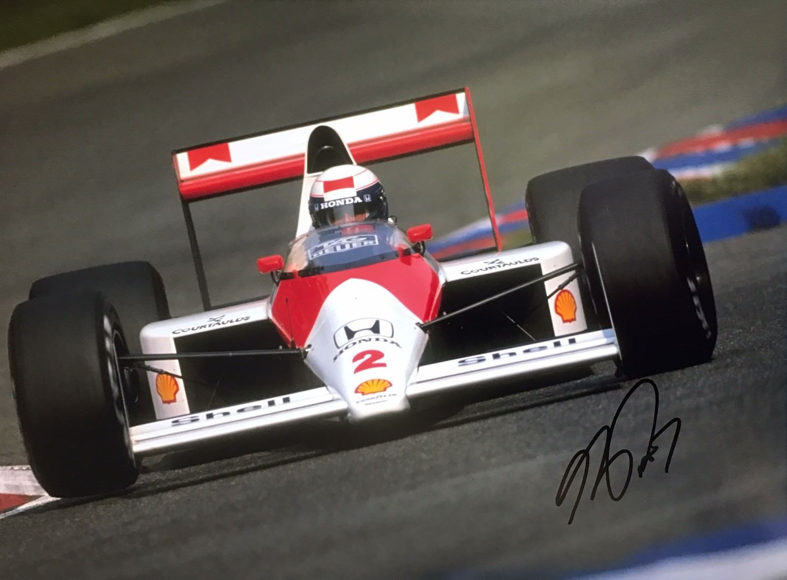 Alain Prost Hand Signed Marlboro McLaren F1 16x12 Photo Poster painting 11