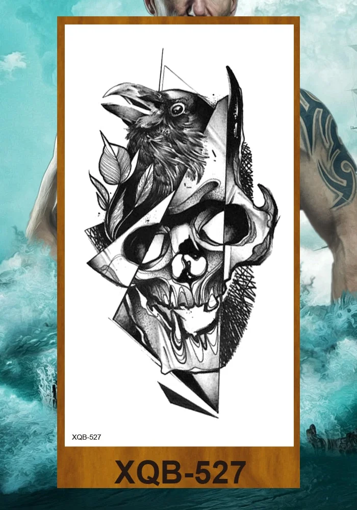 Tattoo Sticker Tribal Mighty Tiger Tatoo Men Women Africa Serengeti Lion Temporary Tattoo Black Indian Warrior Waterproof Flash