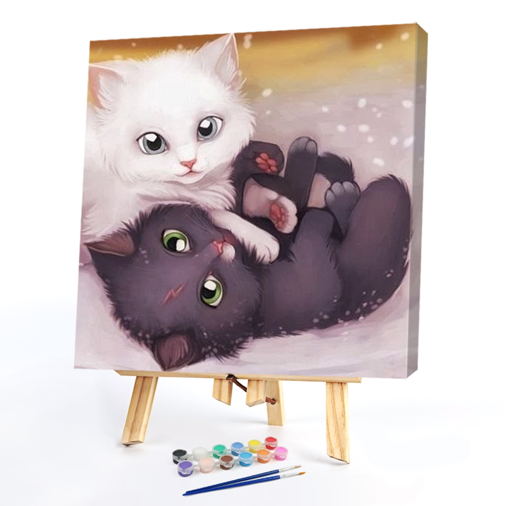 

20*20CM - Paint By Numbers - Cute Cat, 501 Original
