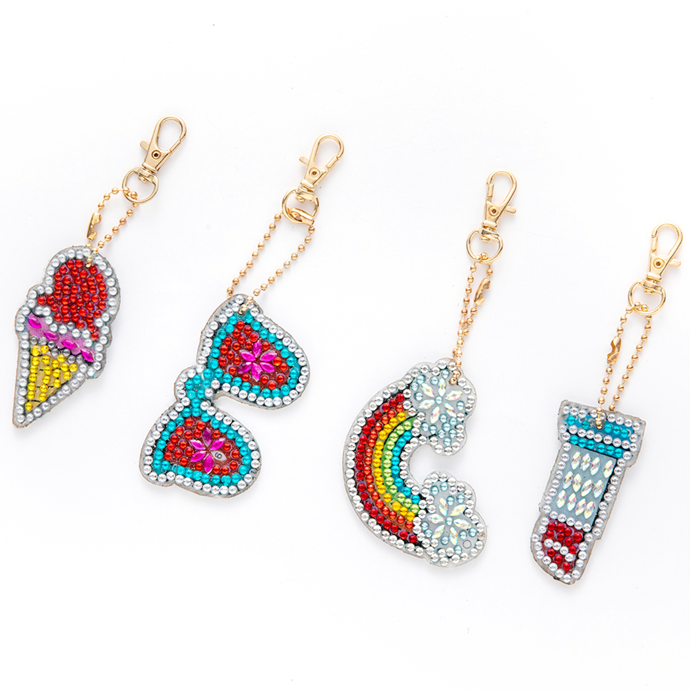 

4pcs Rainbow - 5D DIY Craft Keychain, 501 Original