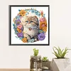 Flower Cat - Crystal Rhinestone Diamond Painting