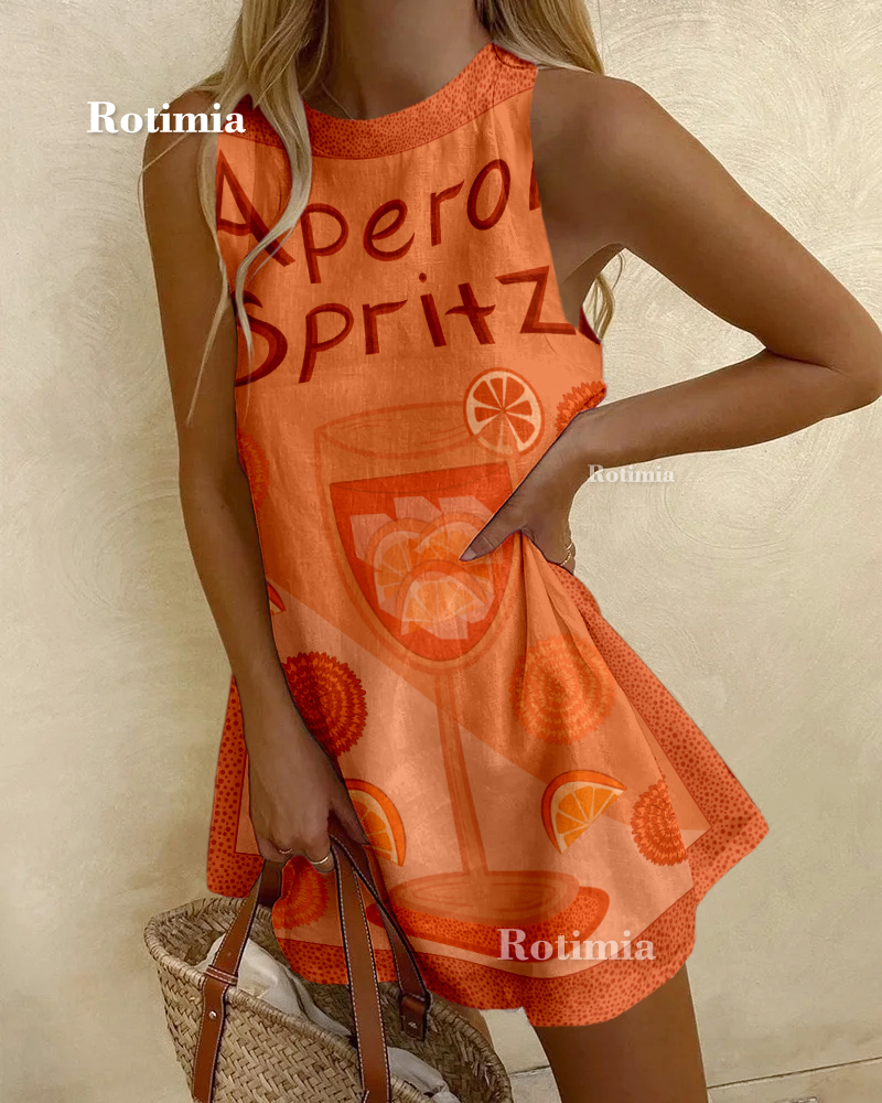 Casual Juice Print Mini Dress