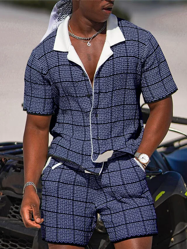 Broswear The Finest Short Sleeve Button Up Polo Shirt And Shorts Co-Ord