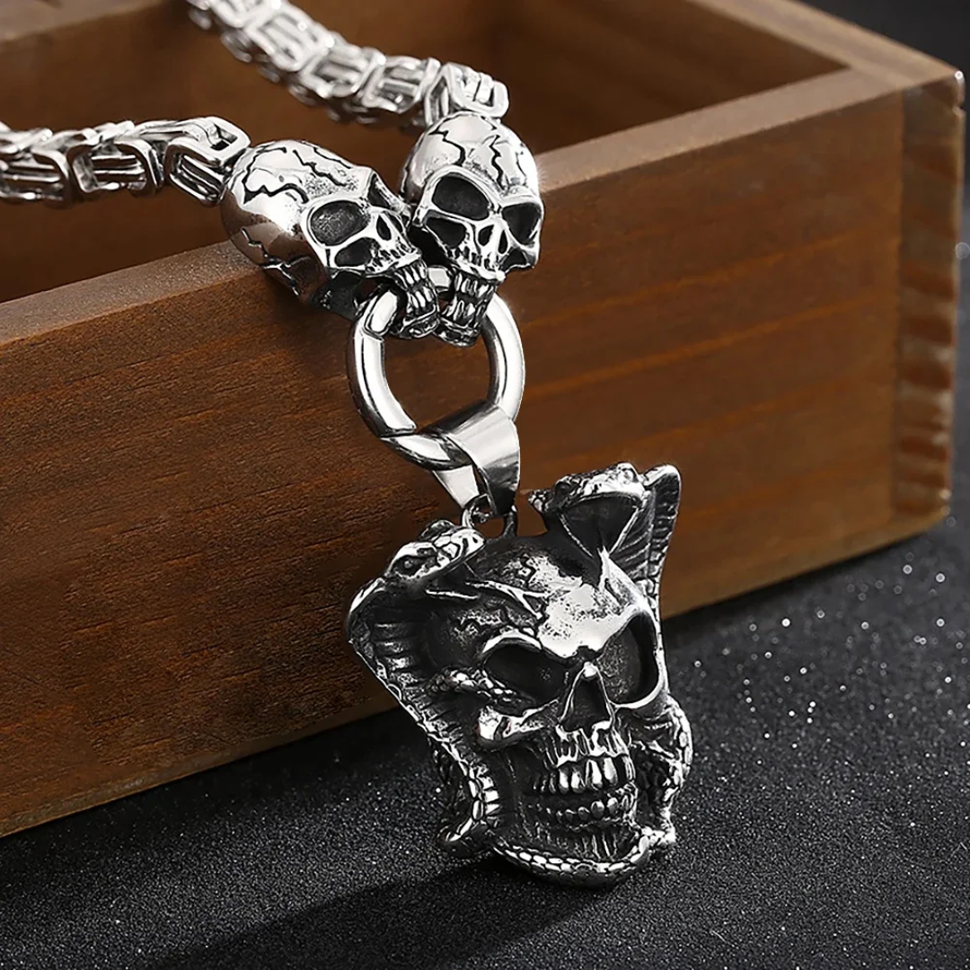 Ghost-Head Skull Vintage Necklace