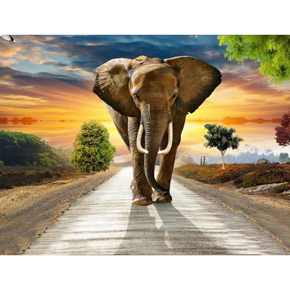 

(Multi-Size) African Elephant - Round/Square Drill Diamond Painting - 40*30CM, Round diamond 30*40cm, 501 Original