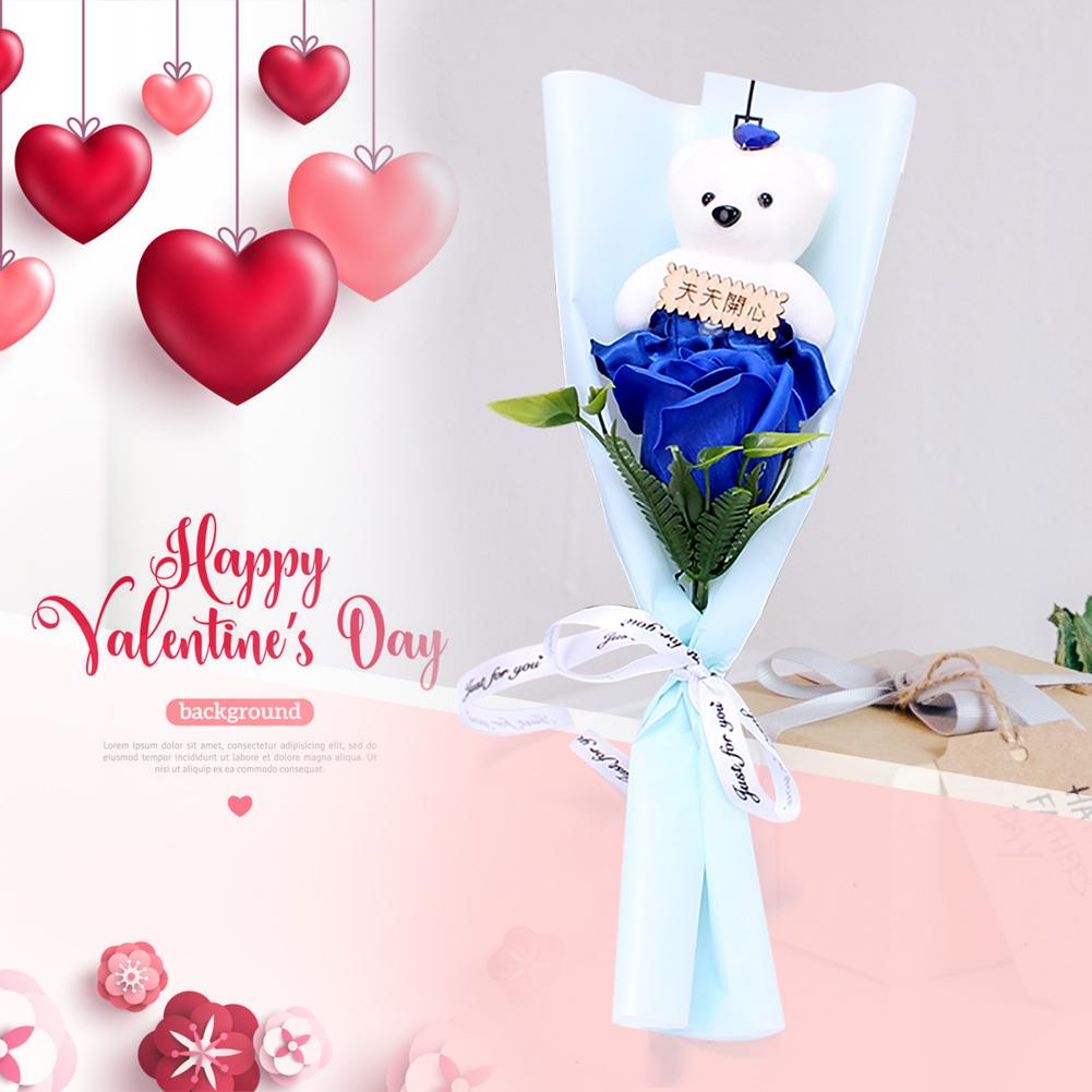 

Valentine Preserved Soap Rose Bear, Blue, 501 Original