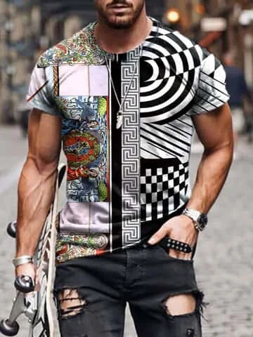 Mens Fashion Map Print T-shirt / [viawink] /