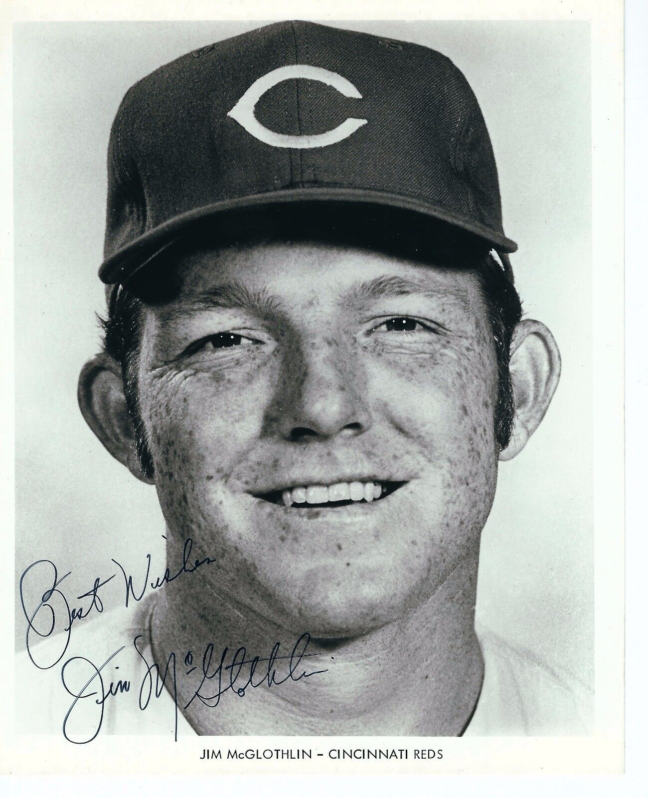 Autographed Jim McGlothlin Cincinnati Re 8x10 Photo Poster painting with JSA COA - Dec 1975