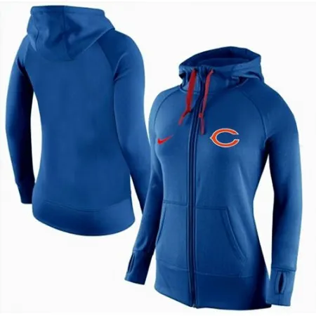 Women's  Chicago Bears Full-Zip Performance Hoodie Blue