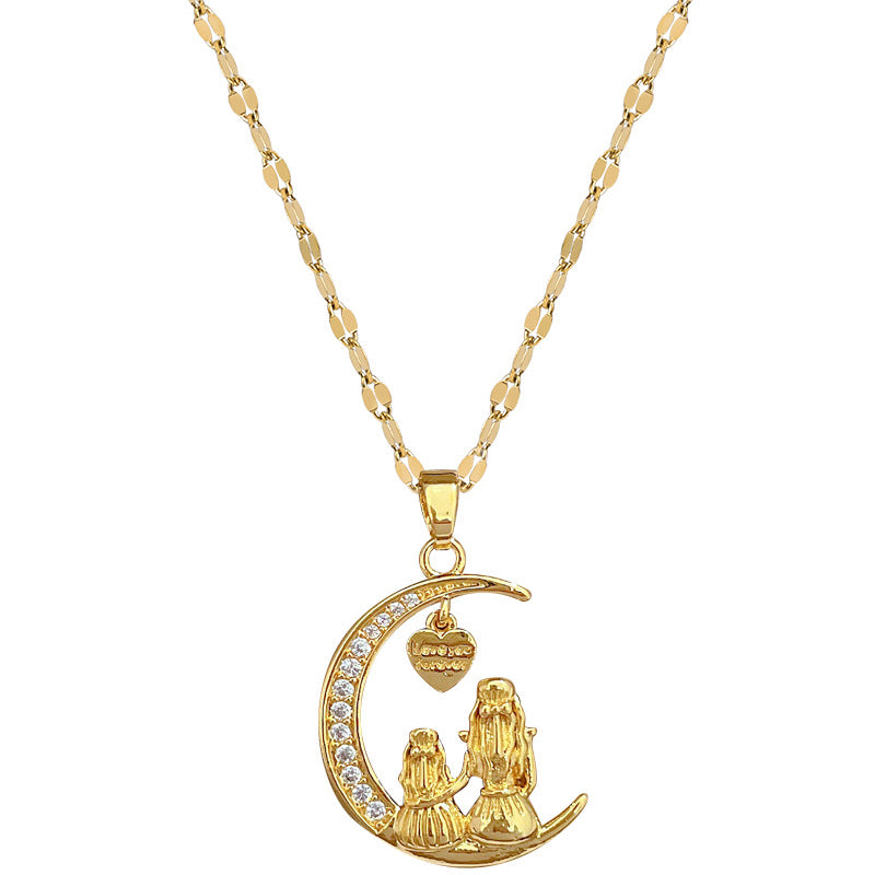 Moon Geometric Stainless Steel Stainless Steel Necklaces