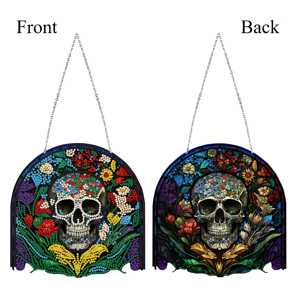 DIY Skull Diamond Dots Art Cool Home Garden Decoration