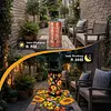Colorful Sunflower Glow Solar Light LED Outdoor Solar Powered Hanging Garden Lantern IP65 Waterproof Sunflowers Projection Decor Lamp for Terrace/Porch/Lawn/Path