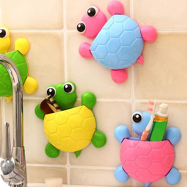 Bathroom Creativity Cartoon Turtle Shape Sucker Toothbrush Holder ...