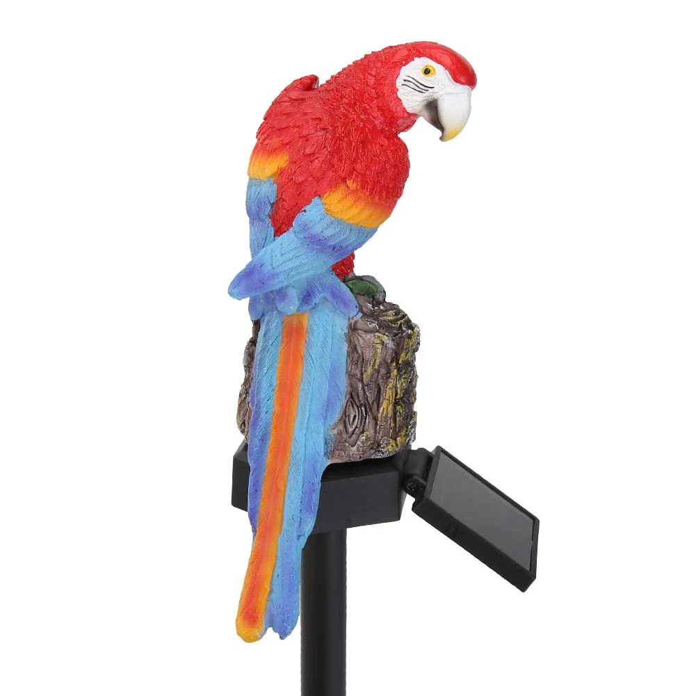 Solar Power LED Parrot Lawn Light Waterproof Garden Landscape Lamp (Red)