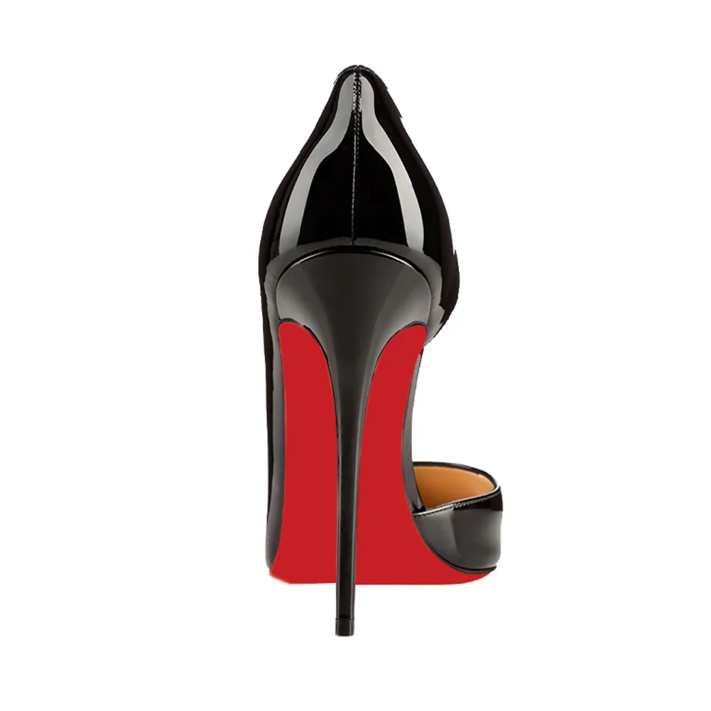 120mm Women's Classic Pumps Patent Closed Pointed Toe Bridal Wedding Party Red Bottom-MERUMOTE