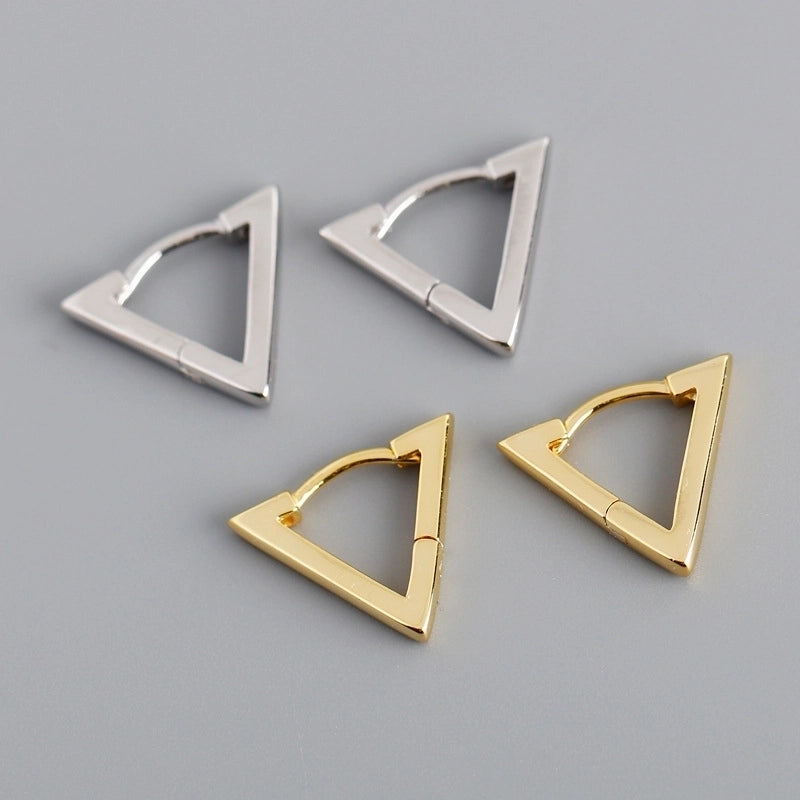 1 Pair 925 Sterling Silver Triangle Earrings