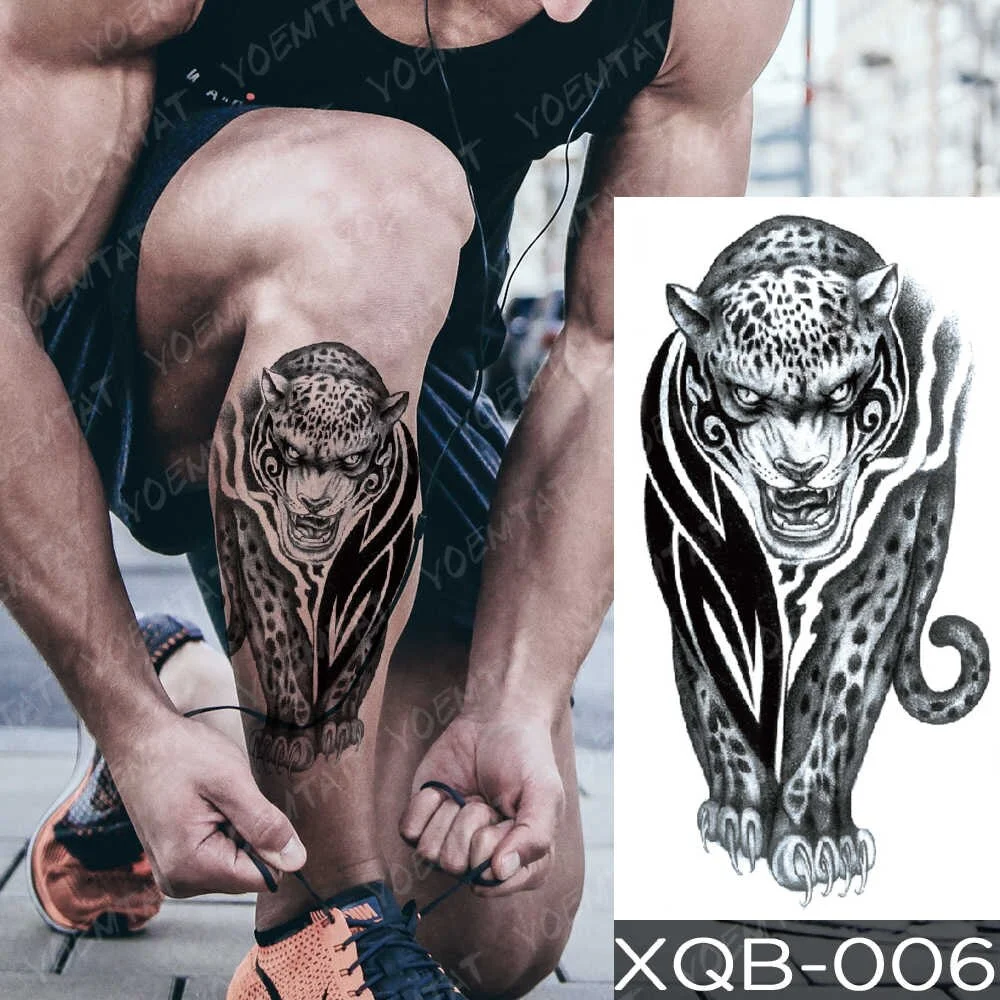 Sdrawing Wolf Tiger Animal Waterproof Temporary Tattoo Sticker Men Arm Leg Tatto Body Art Fake Tatto Water Transfer Tattoos Women