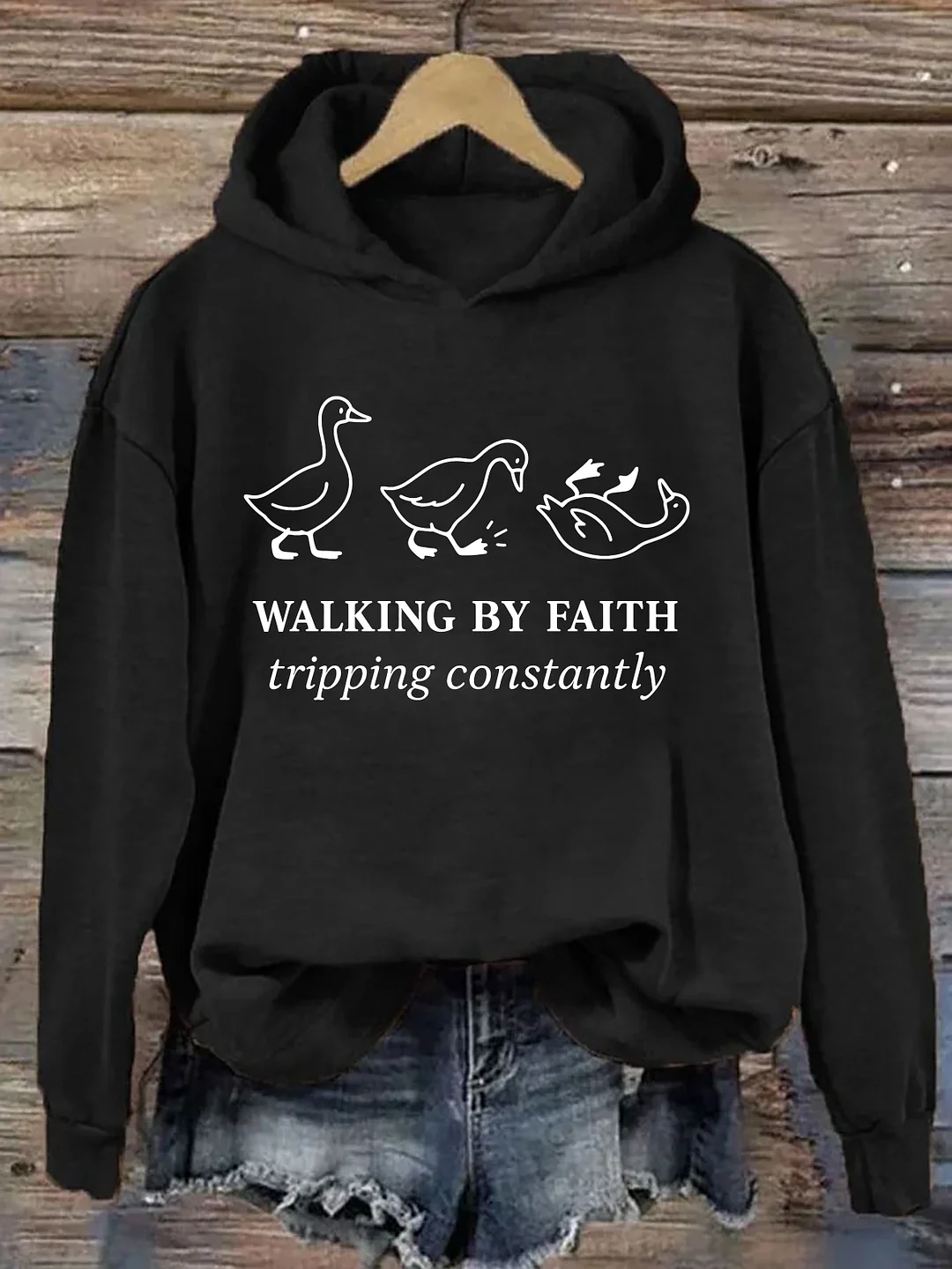 Walking by Faith Tripping Constantly Hoodie