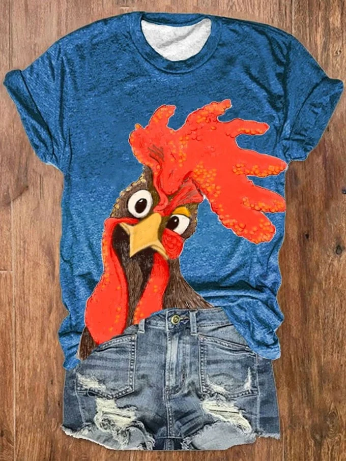 Women's Funny Rooster T-Shirt socialshop