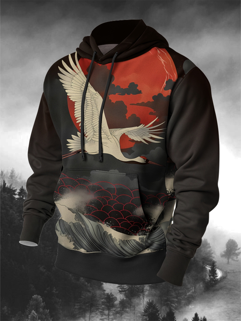 Men's Cloud Heron Print Hoodie