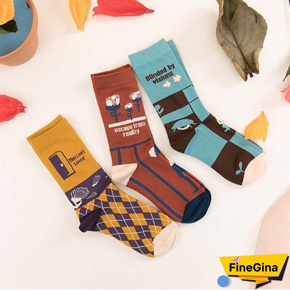 Illustration Pattern Socks