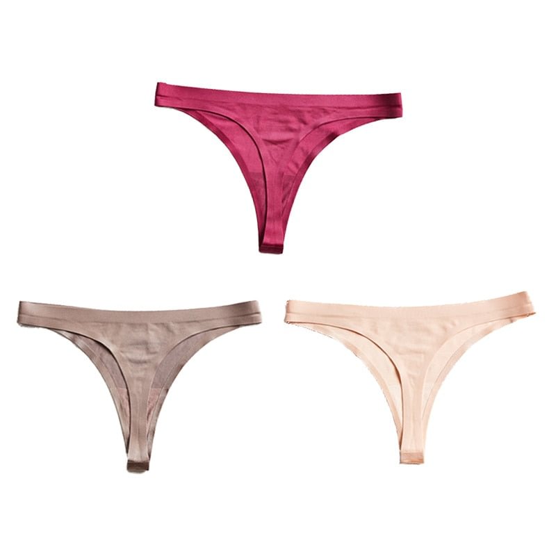 Sexy G-String Plus Size Thong Low Rise Panties Ice Silk Women's Underwear Lingerie Hot Seamless Intimates Underwear & Sleepwears