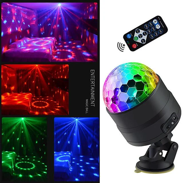 Sound Activated Rotating Disco Ball Party Lights Strobe Light USB LED Stage Lights For Christmas Home KTV Xmas Wedding Show