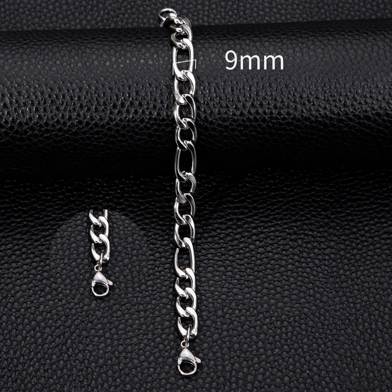 Hot Sale 3/5/7/9/11mm Classic NK3:1 Stainless Steel 18K Cuban Bracelet Unisex