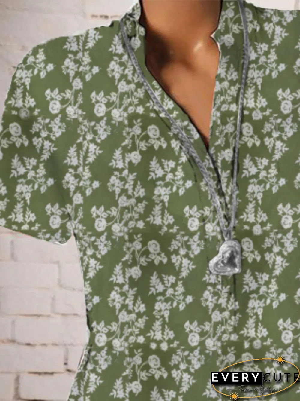 Women Vintage Floral Printed T-shirt