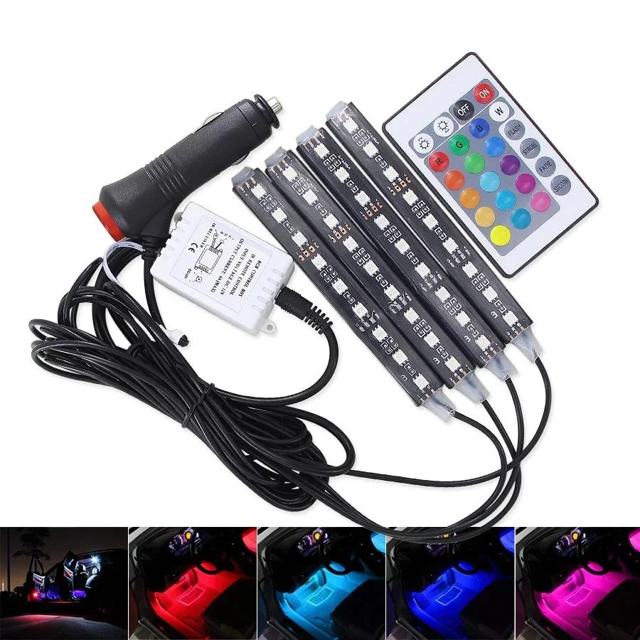 Car Interior LED Atmosphere Lights 4Pcs