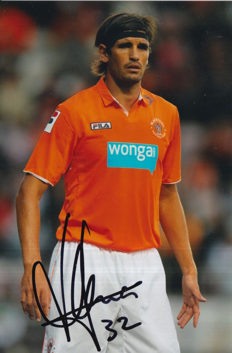 BLACKPOOL HAND SIGNED MIGUEL LLERA 6X4 Photo Poster painting.