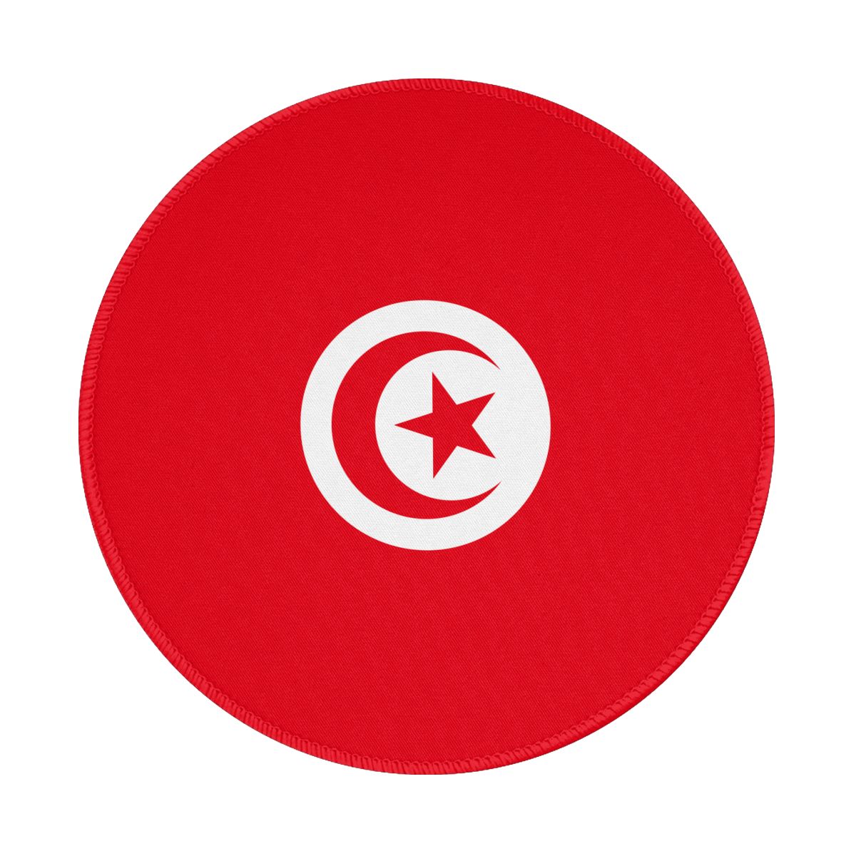Tunisia Flag Non-Slip Rubber Round Mouse Pad