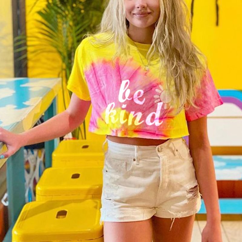 Fashion tie-dye short sleeves T-shirt