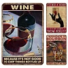 3PCS Wine Lover I Wonder If Bourbon Thinks - Vintage Metal Signs Set - 20*30cm/30*40cm