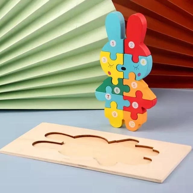 Montessori Wooden Puzzles (4 Pack)