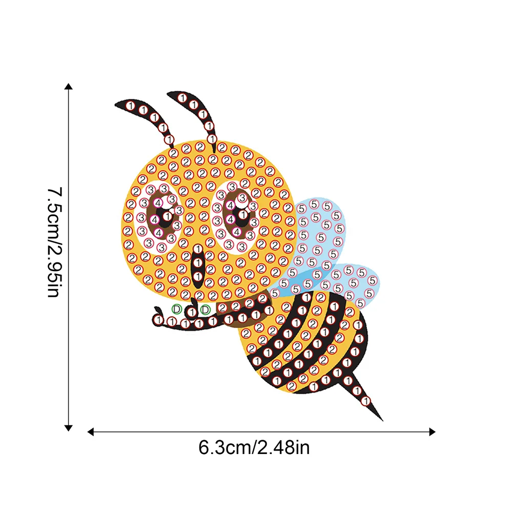 8Pcs DIY Bee Special Shape Diamond Painting Fridge Stickers for Home Decor