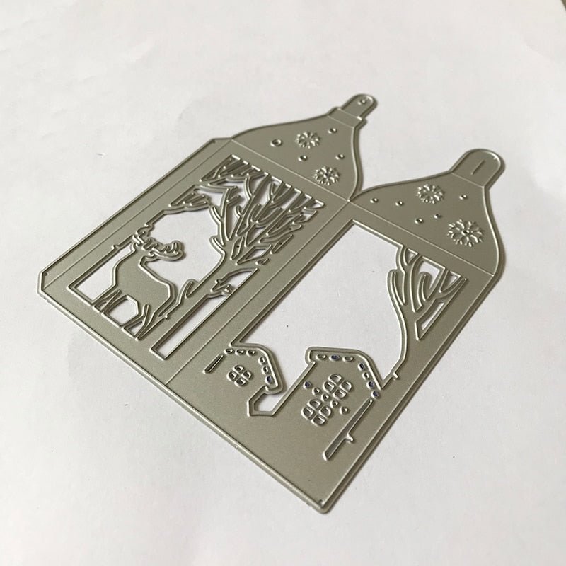 Merry Christmas Die Cut lantern Metal Cutting Dies Stencil Scrapbooking Embossing 2020 New Christmas Craft Stamps And Dies